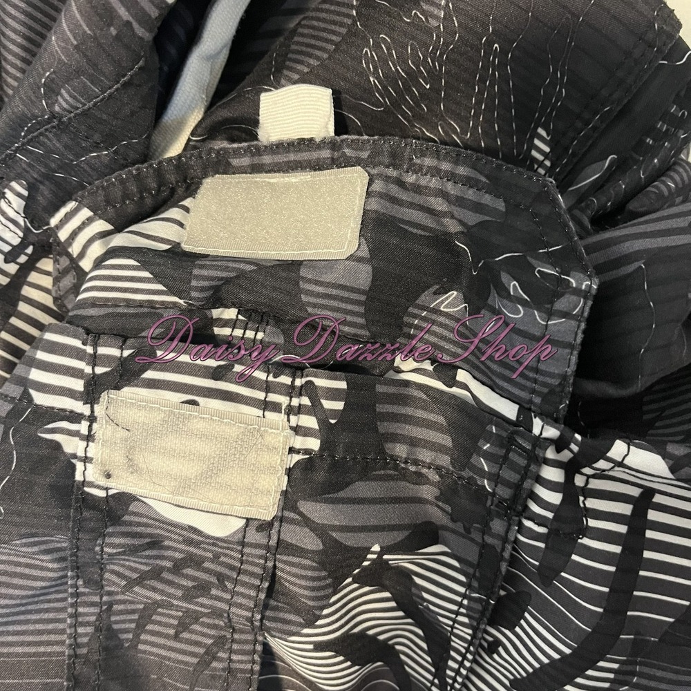 Kanu Surf 5X Swim Trunks Black White Tropical Print - Picture 8 of 11